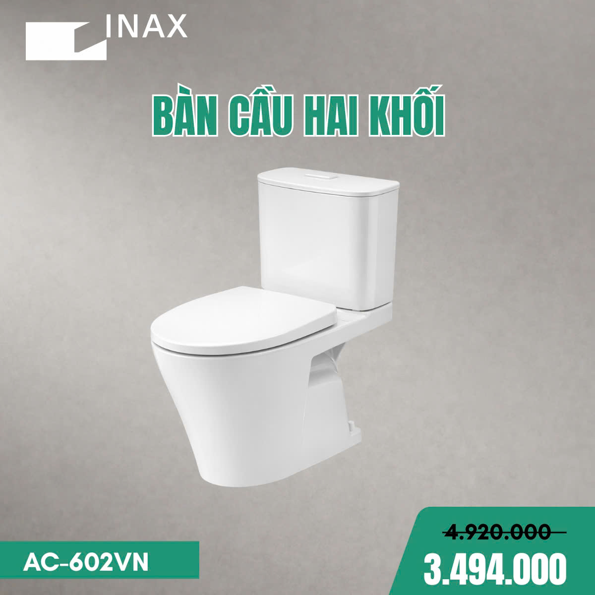 Bàn cầu 2 khối Inax  AC-602VN
