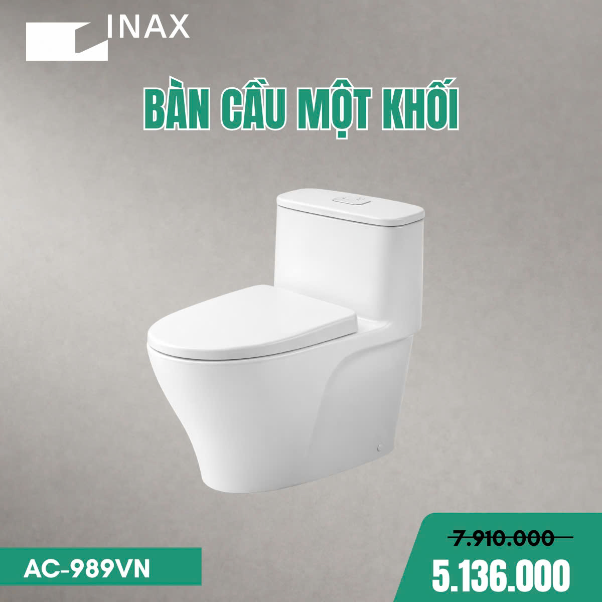 Bàn cầu 1 khối Inax  AC-989VN