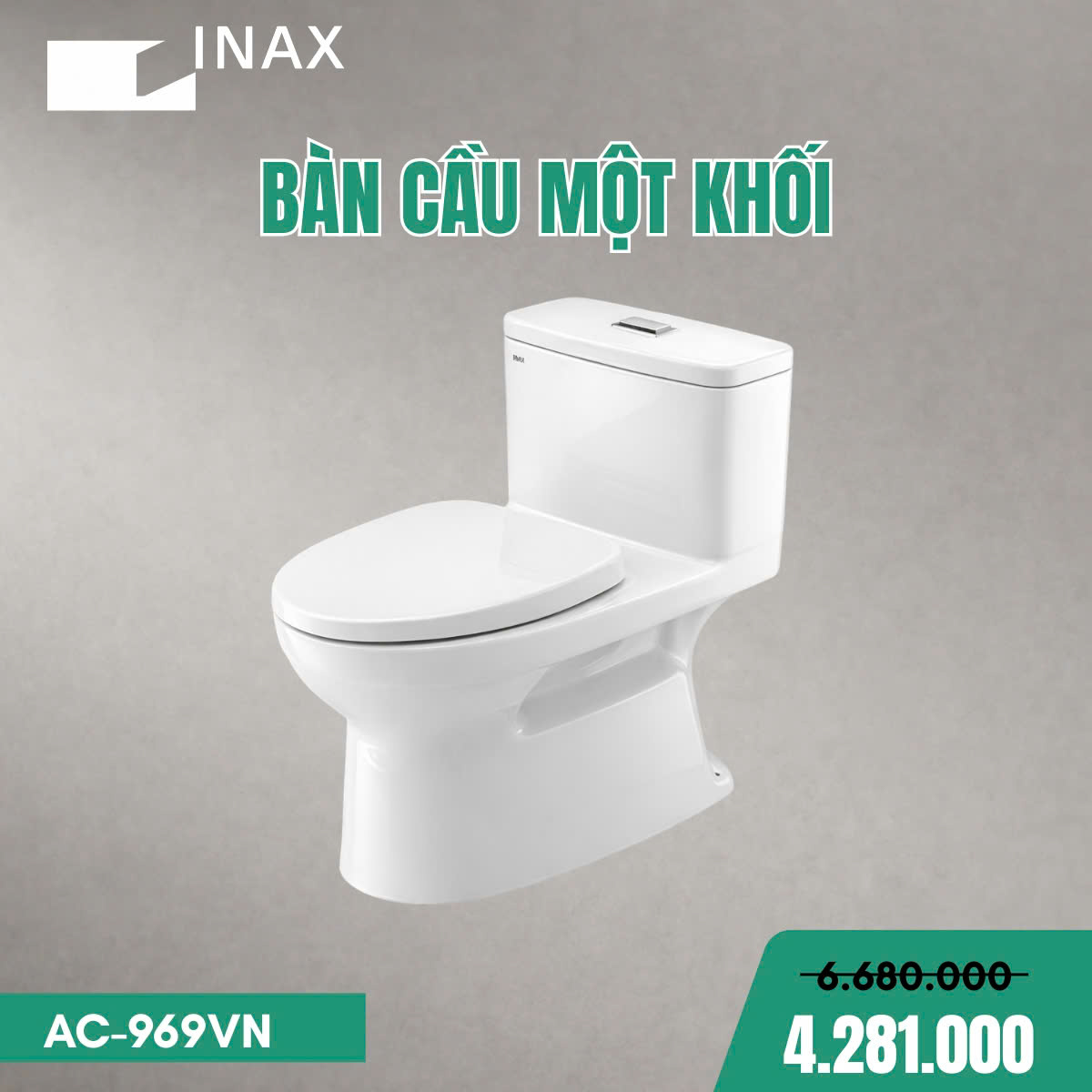 Bàn cầu 1 khối Inax  AC-969VN