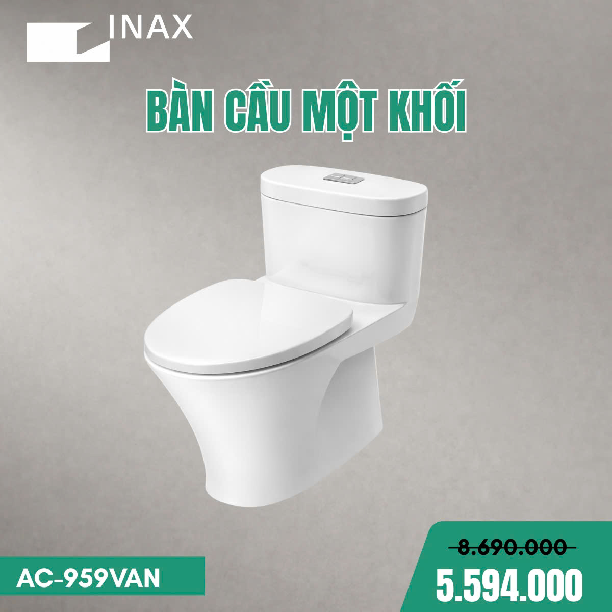 Bàn cầu 1 khối Inax  AC-959VAN
