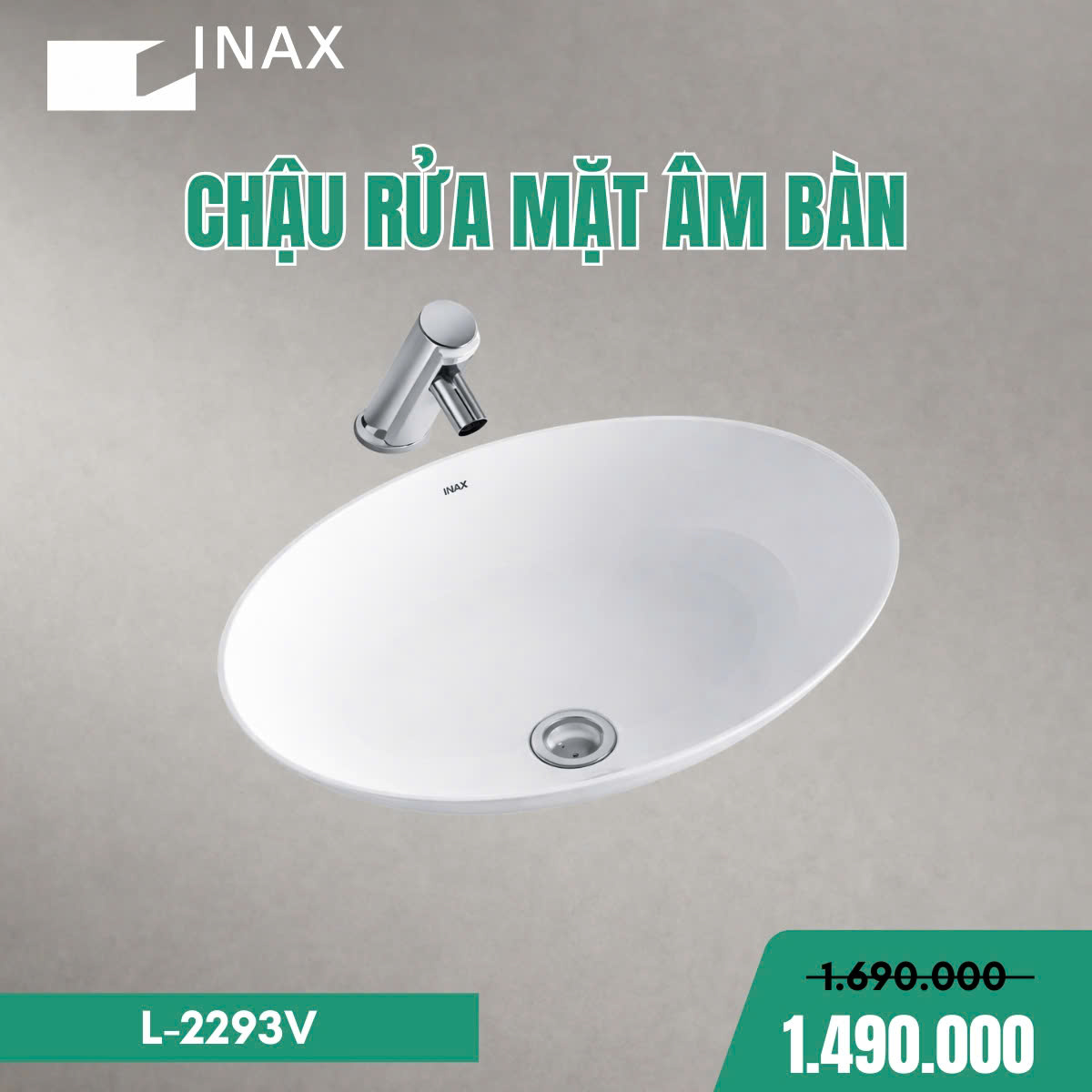 Chậu Rửa Lavabo Âm Bàn Inax L-2293V