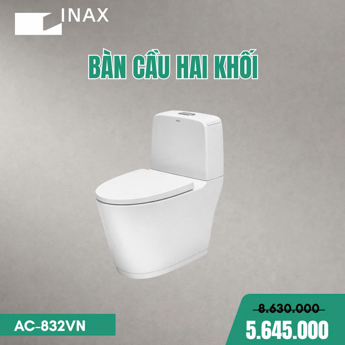 Bàn cầu 2 khối Inax  AC-832VN