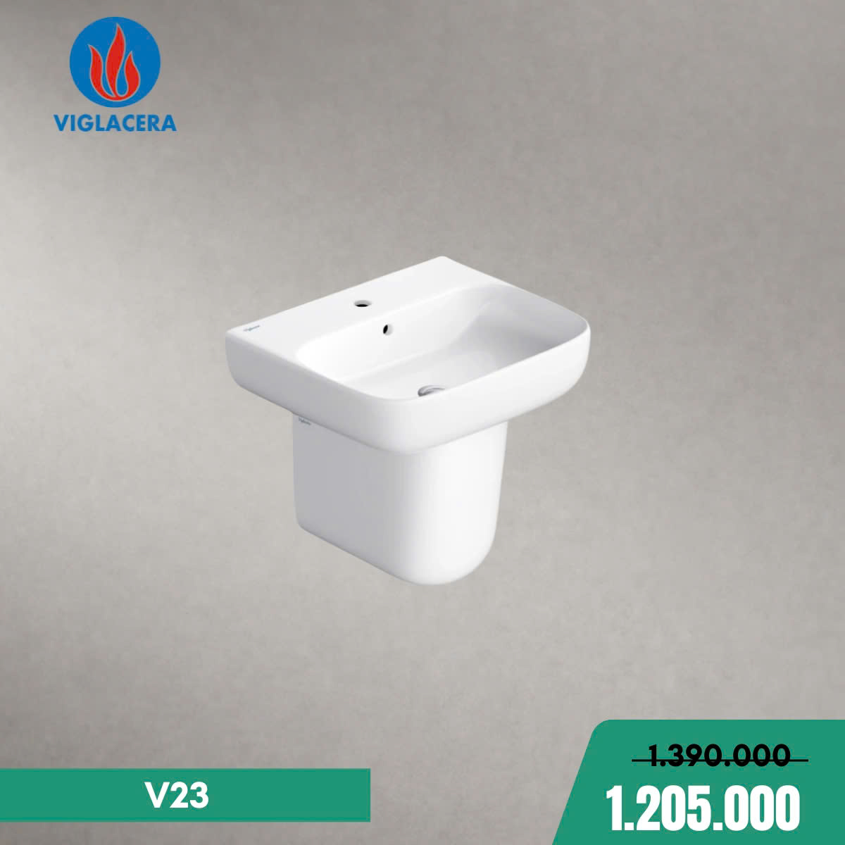 Chậu Lavabo Treo Tường Viglacera  V23