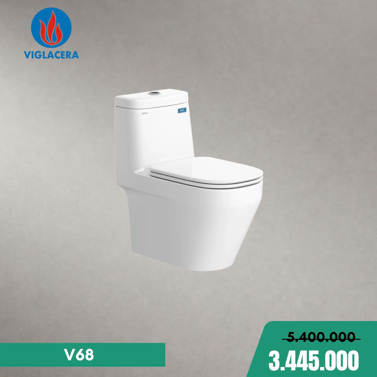 Bàn cầu một khối Viglacera V68