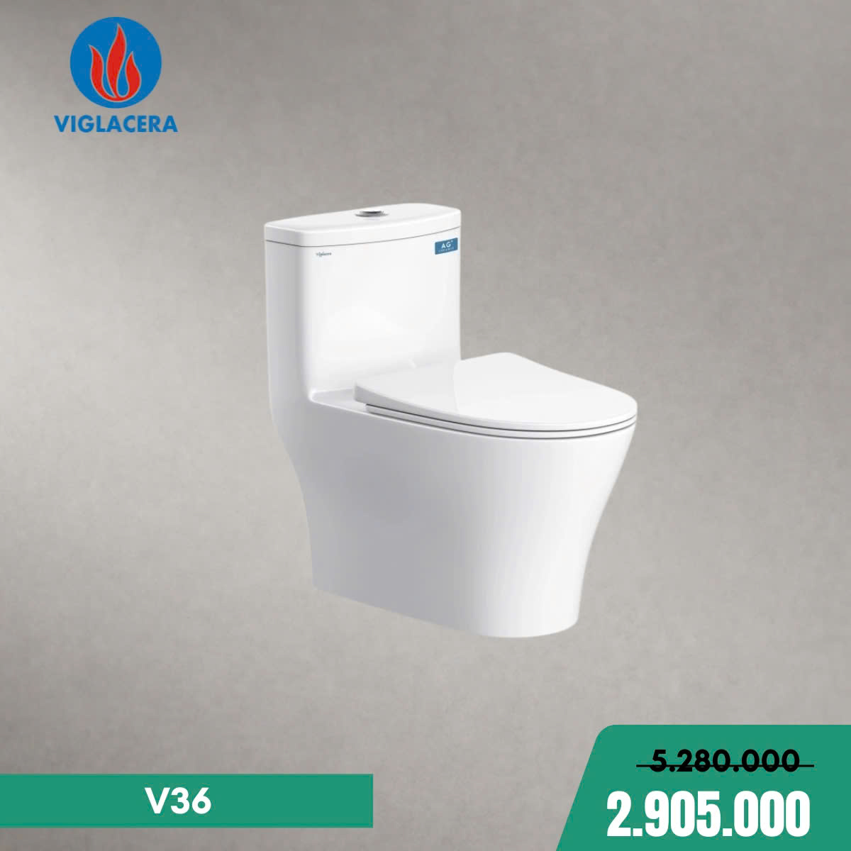 Bàn cầu một khối Viglacera V36