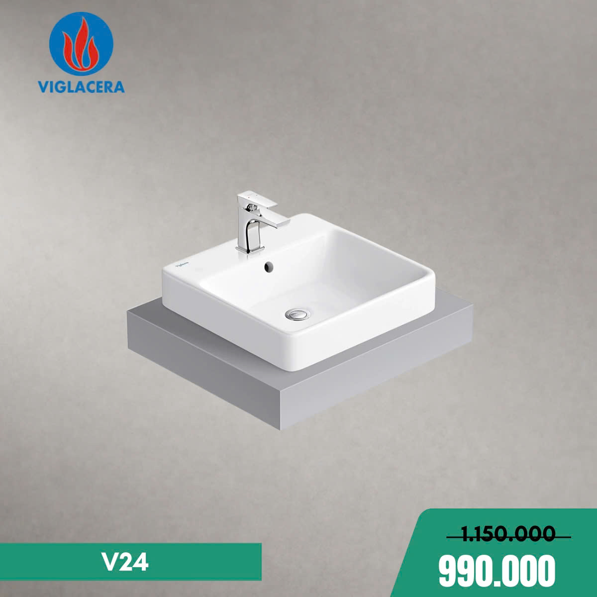 Chậu Lavabo Bán Dương Bàn Viglacera V29