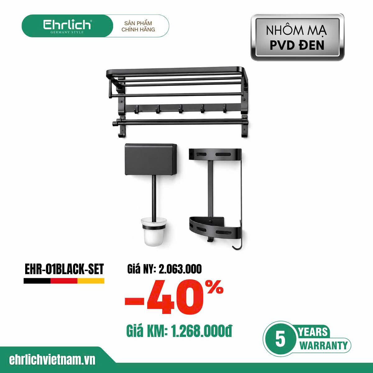 Bộ phụ kiện 5 món EHR-01BLACK-SET