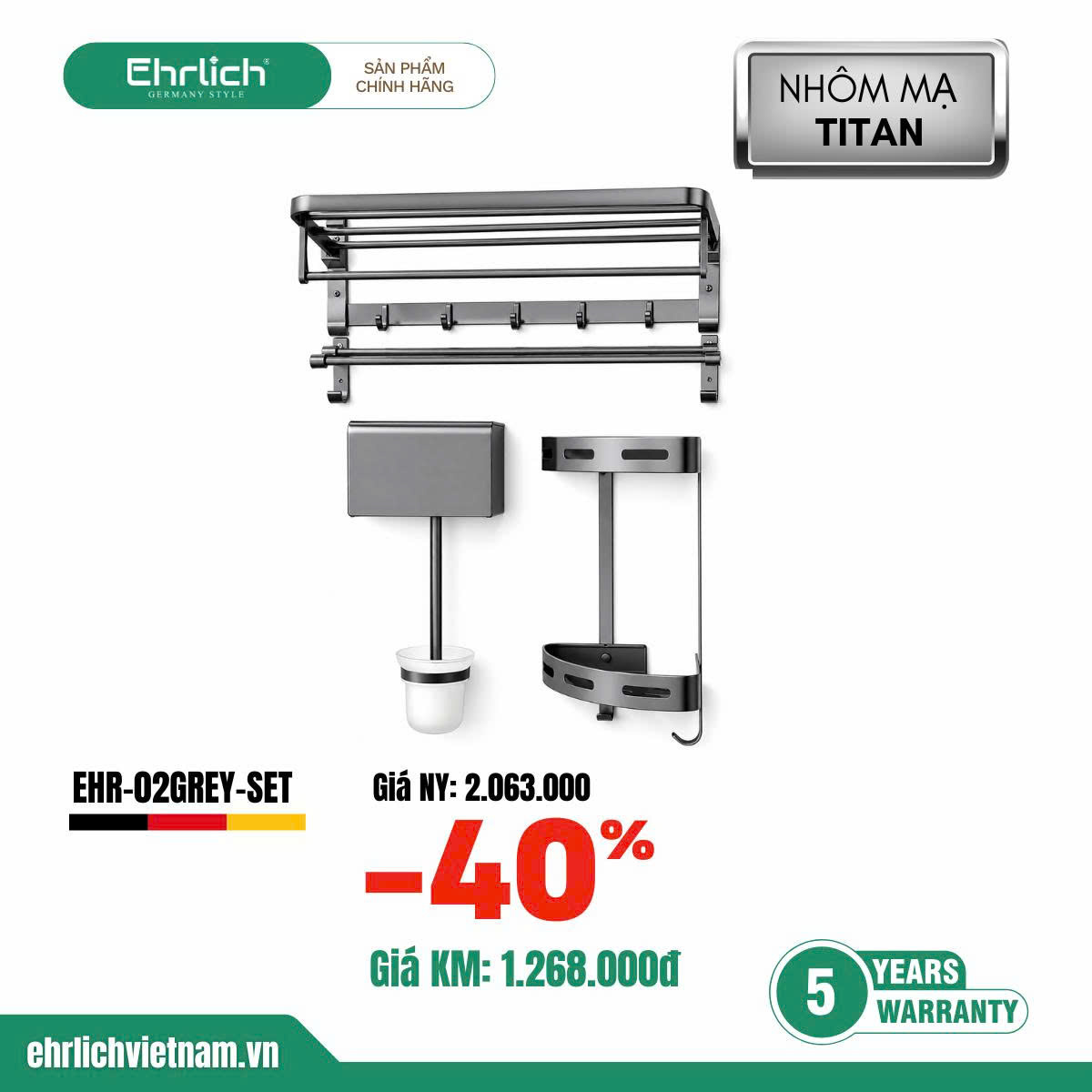 Bộ phụ kiện 5 món EHR-02GREY-SET