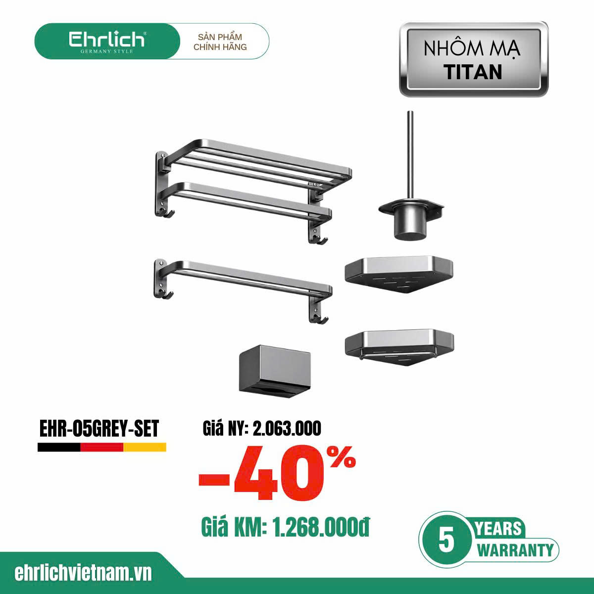 Bộ phụ kiện 5 món EHR-05GREY-SET