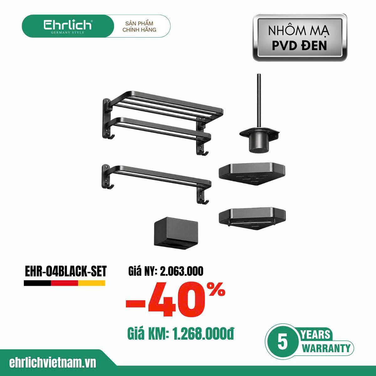 Bộ phụ kiện 5 món EHR-04BLACK-SET