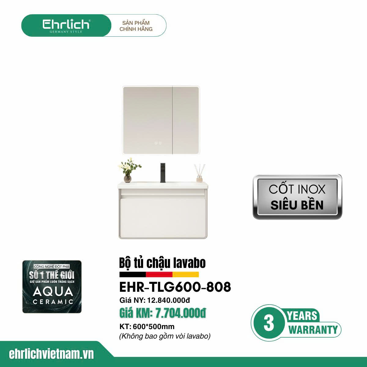 Tủ chậu cao cấp <br> TLG600-S808
