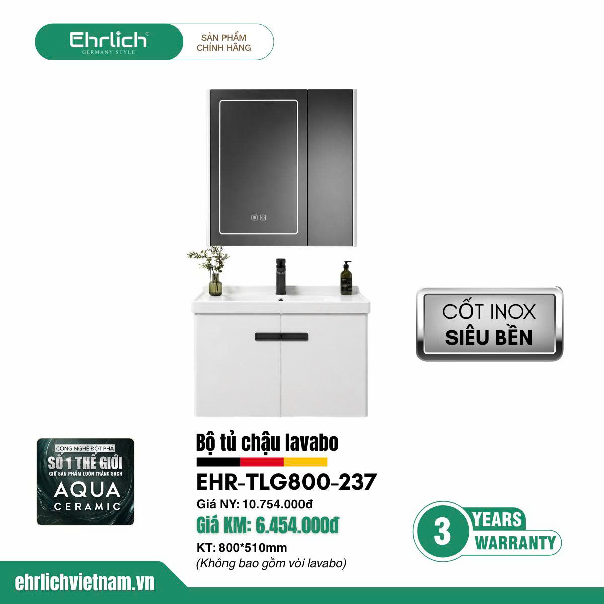 Tủ chậu cao cấp <br> TLG800-S237