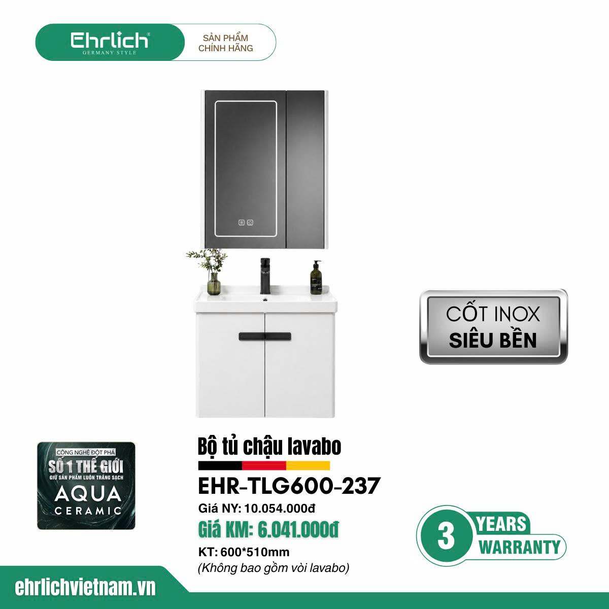 Tủ chậu cao cấp <br> TLG600-S237