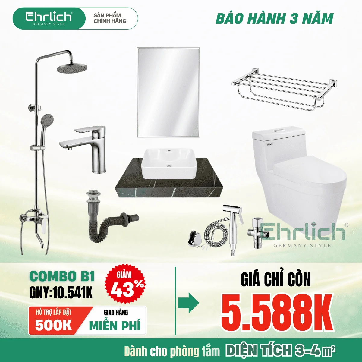 Combo Phòng Tắm EHR-B1