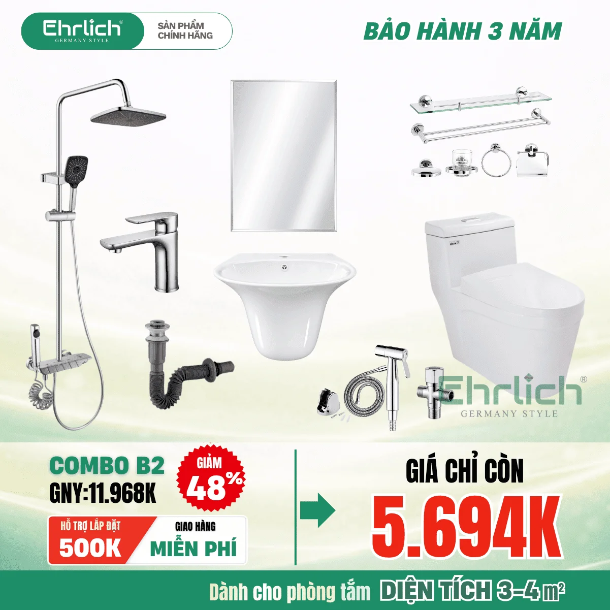 Combo Phòng Tắm EHR-B2