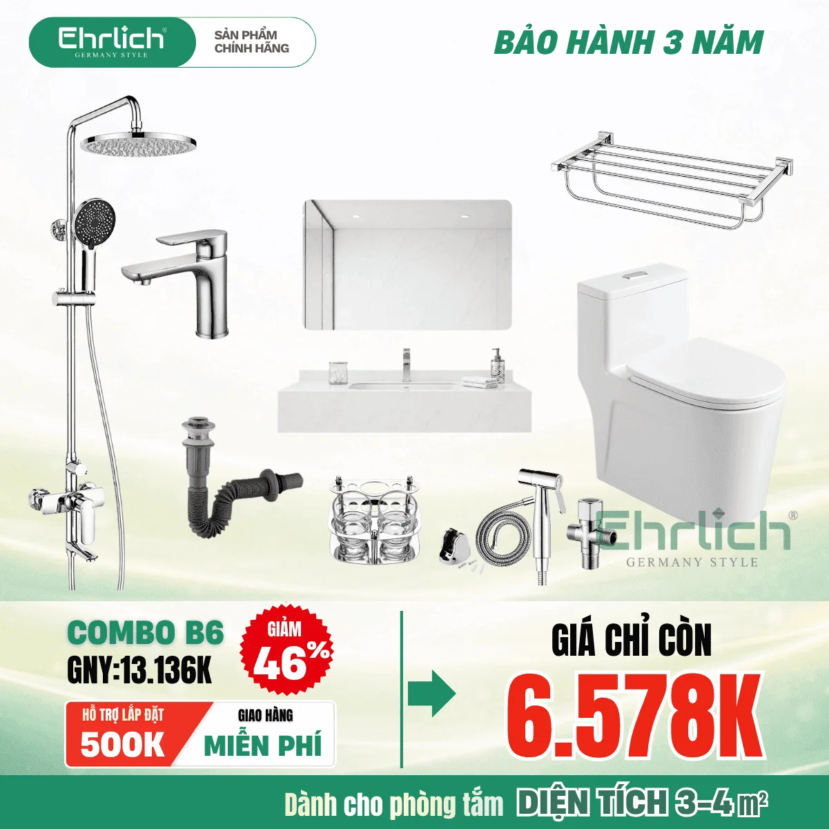 Combo Phòng Tắm EHR-B6