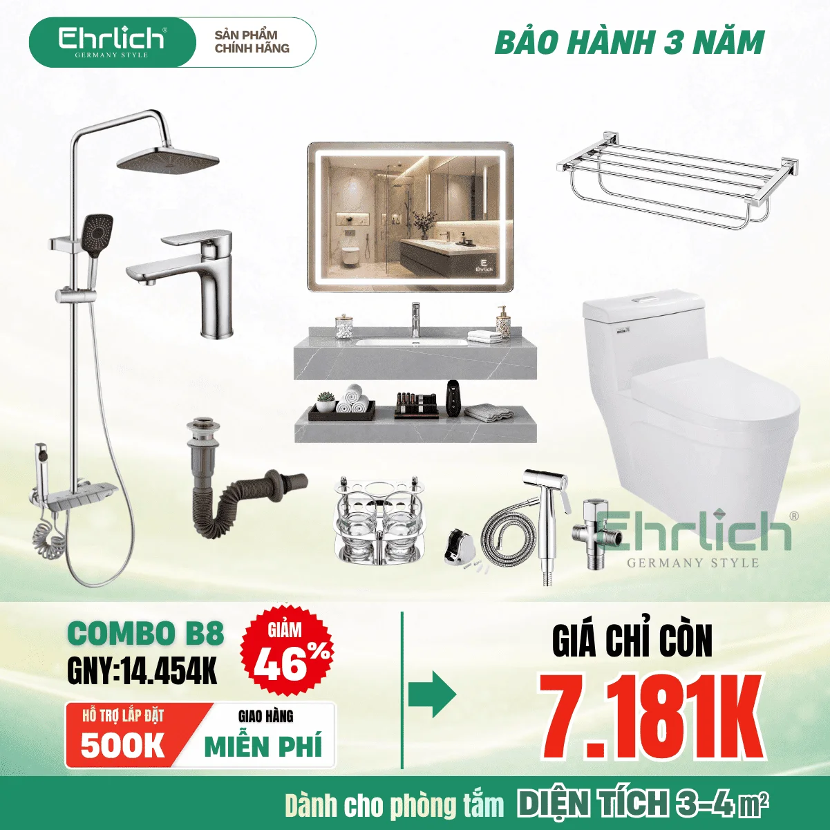 Combo Phòng Tắm EHR-B8