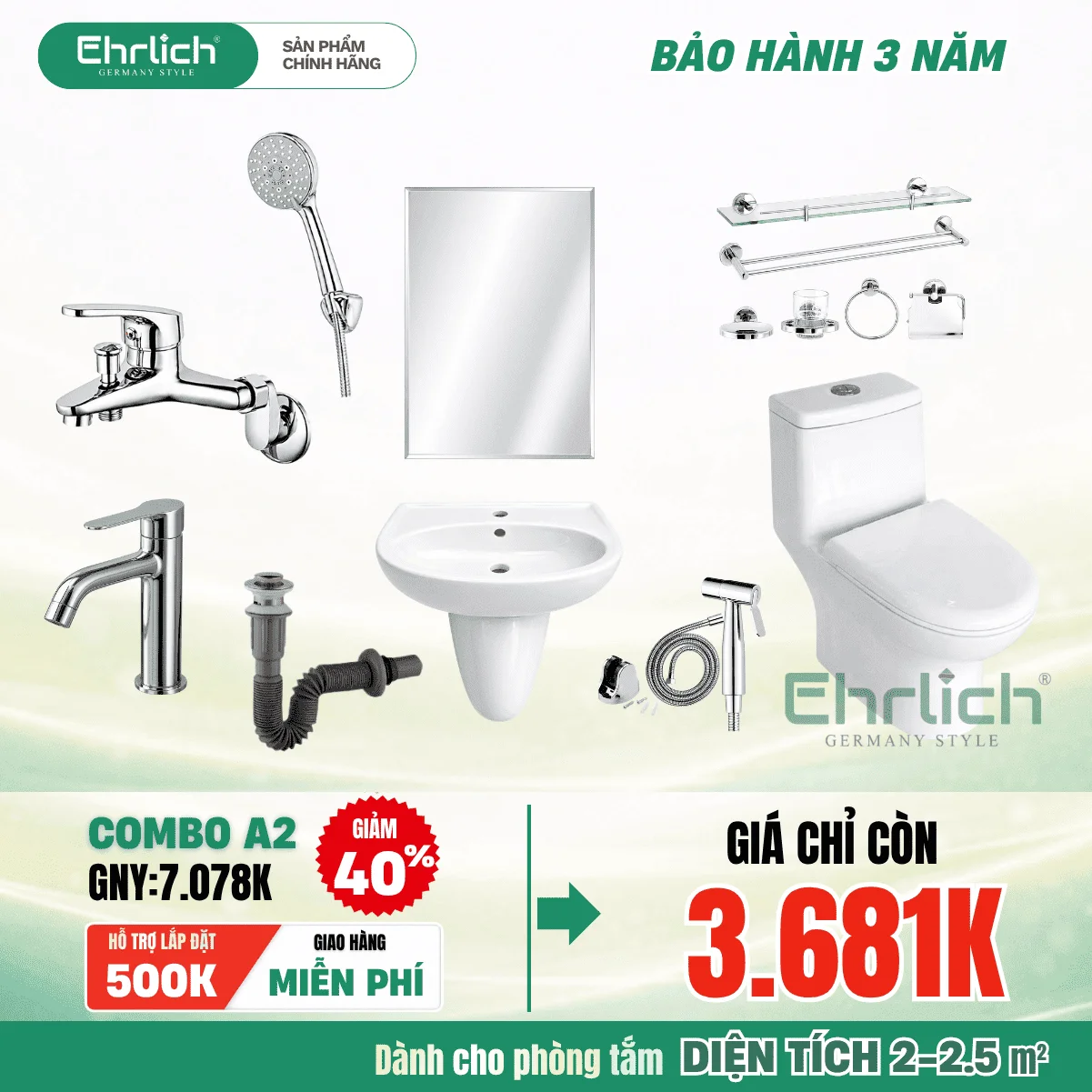 Combo Phòng Tắm EHR-A2