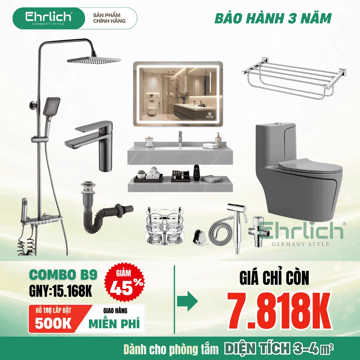 Combo Phòng Tắm EHR-B9