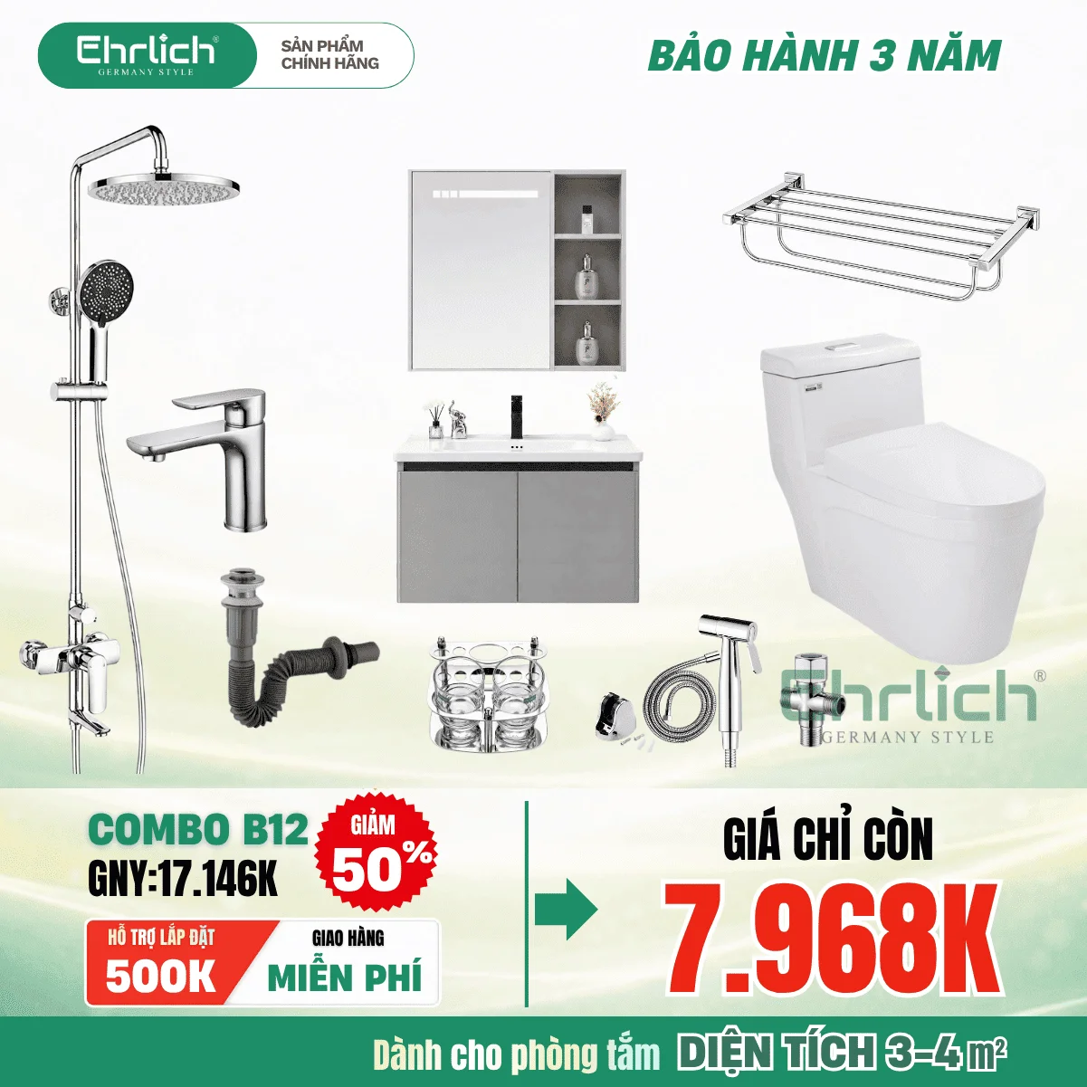 Combo Phòng Tắm EHR-B12
