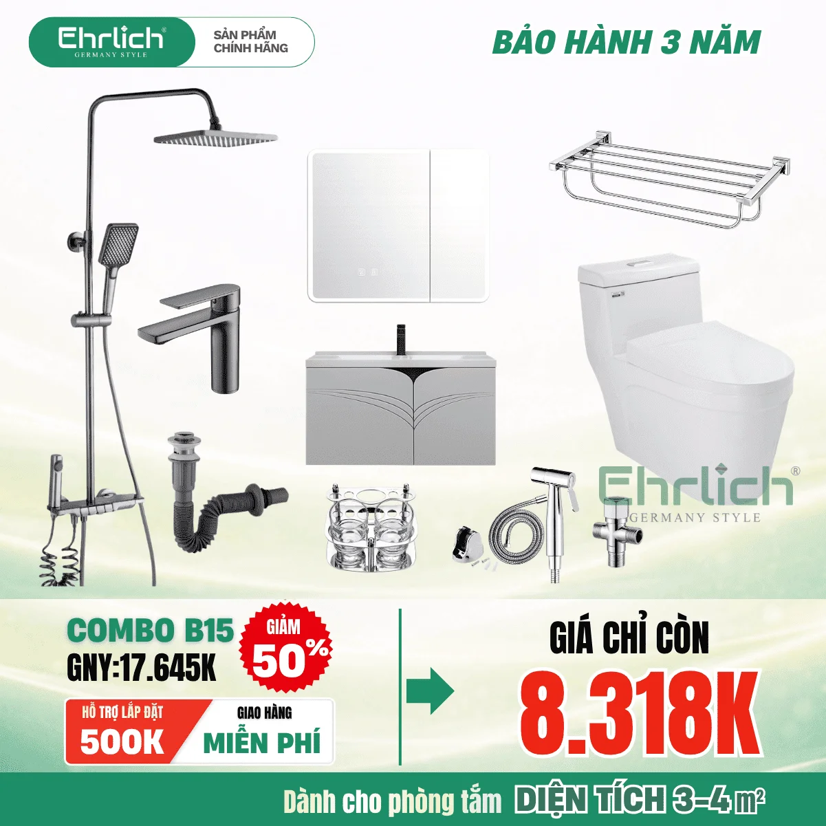 Combo Phòng Tắm EHR-B15