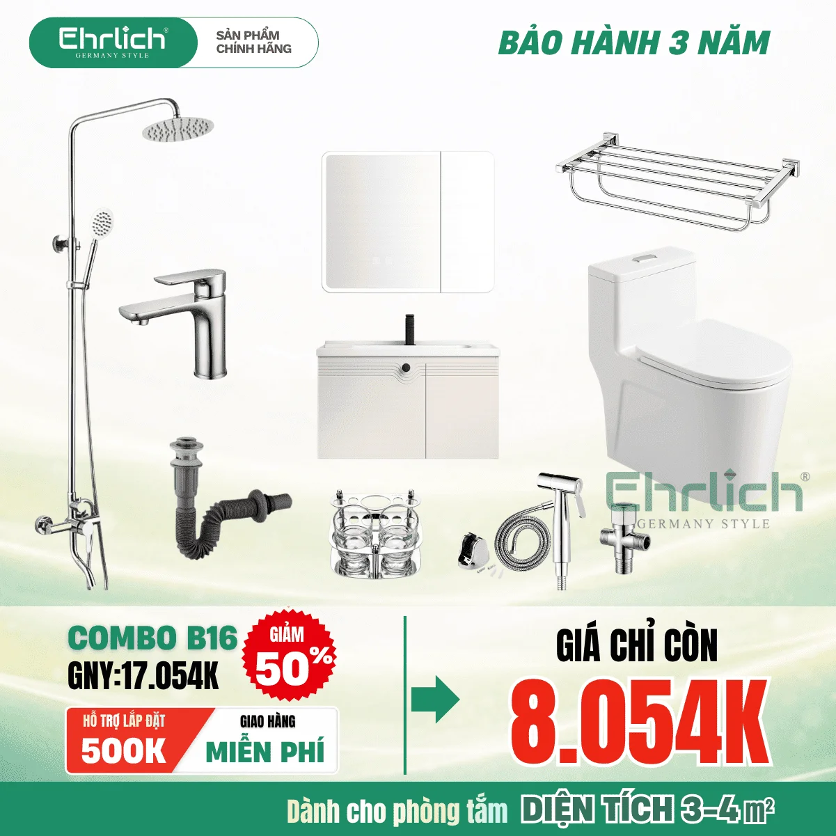 Combo Phòng Tắm EHR-B16