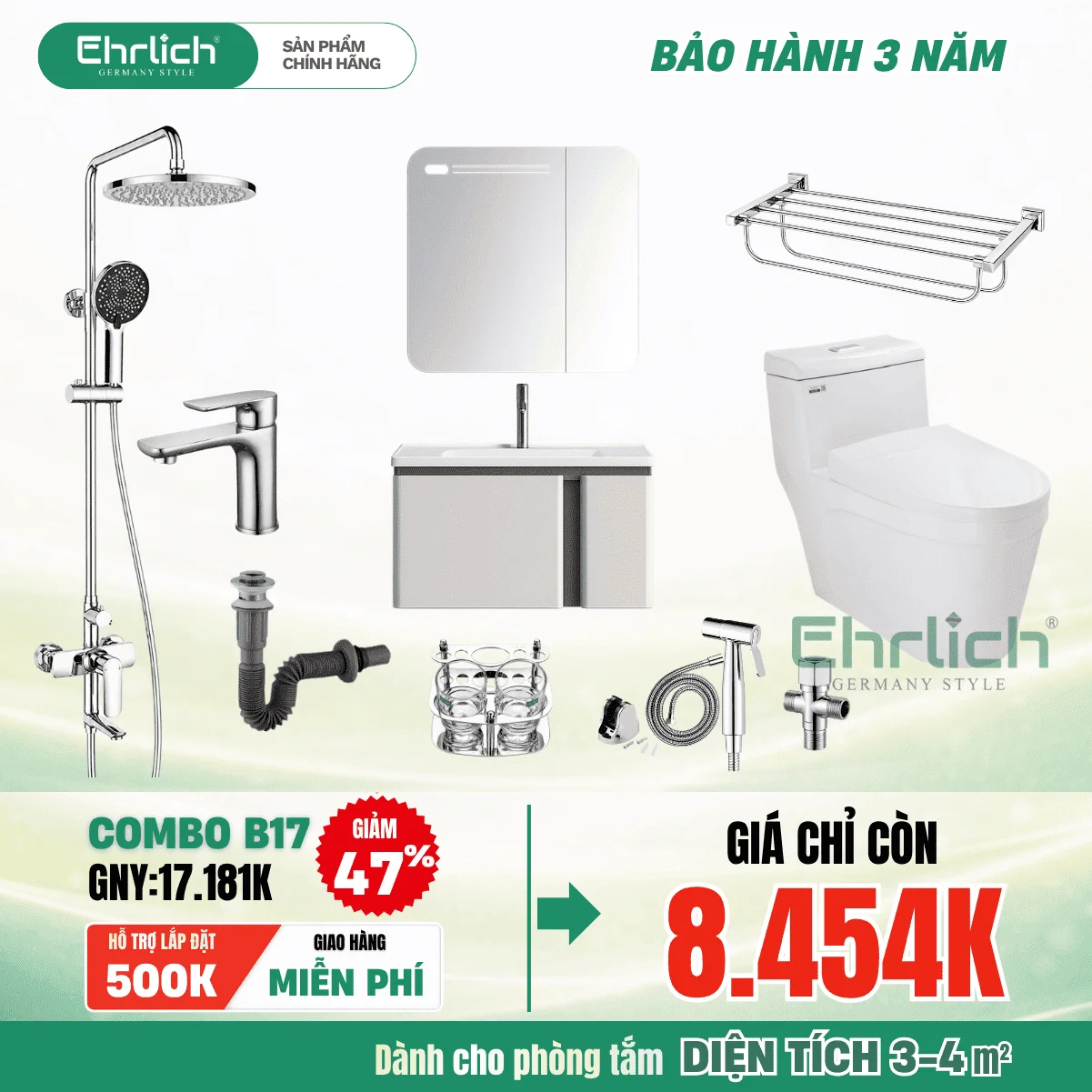 Combo Phòng Tắm EHR-B17
