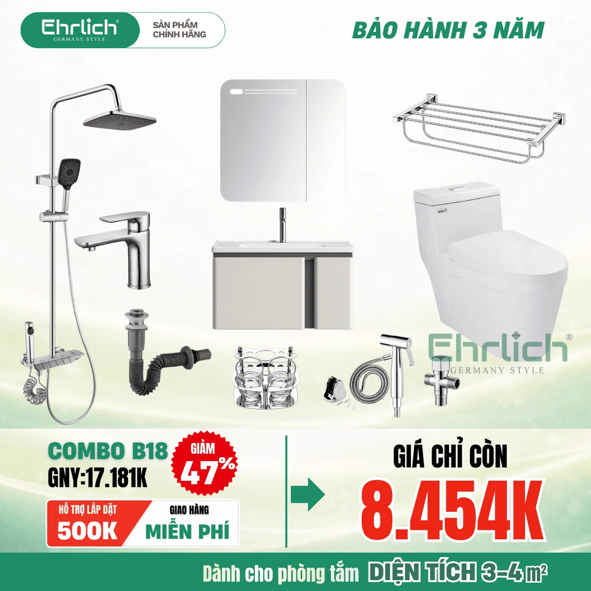 Combo Phòng Tắm EHR-B18