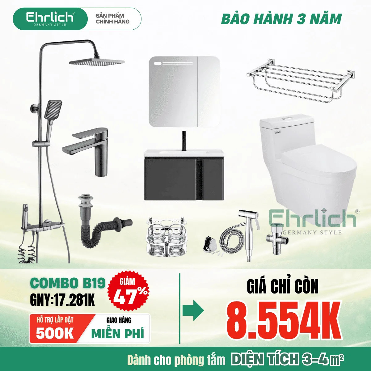 Combo Phòng Tắm EHR-B19