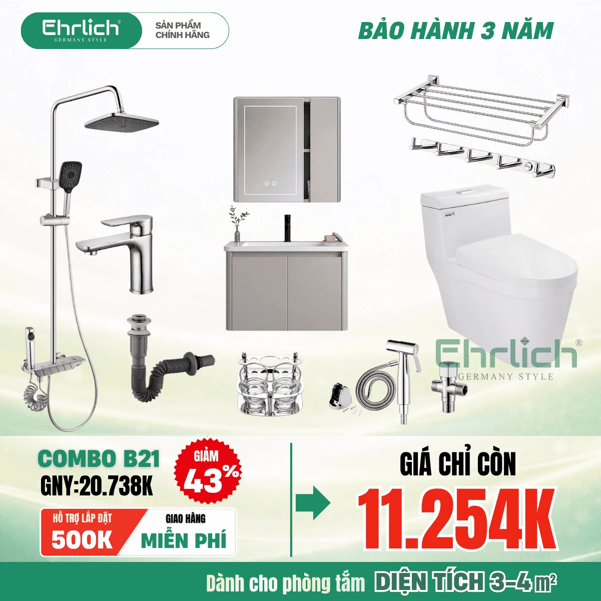 Combo Phòng Tắm EHR-B21