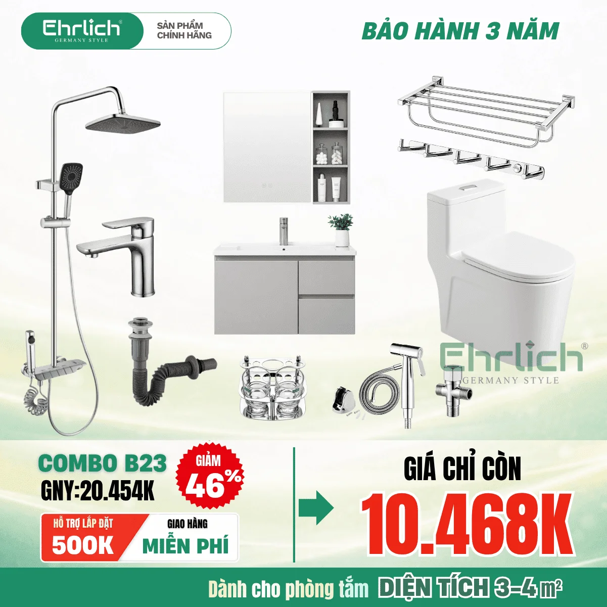 Combo Phòng Tắm EHR-B23