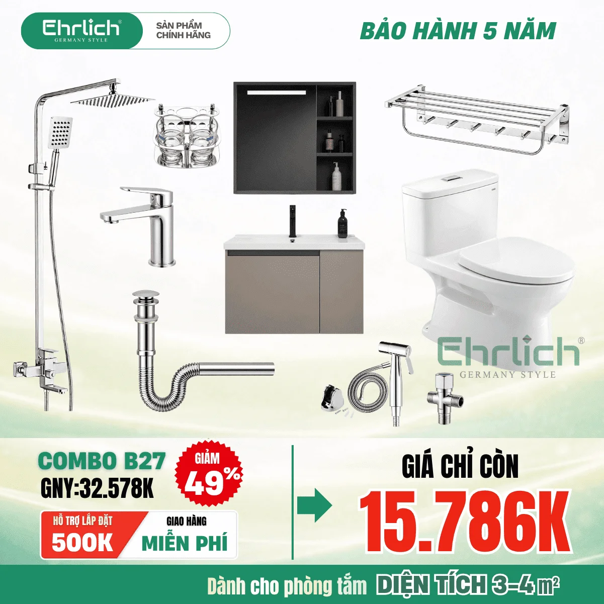 Combo Phòng Tắm EHR-B27
