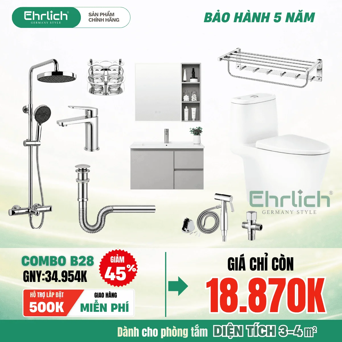 Combo Phòng Tắm EHR-B28