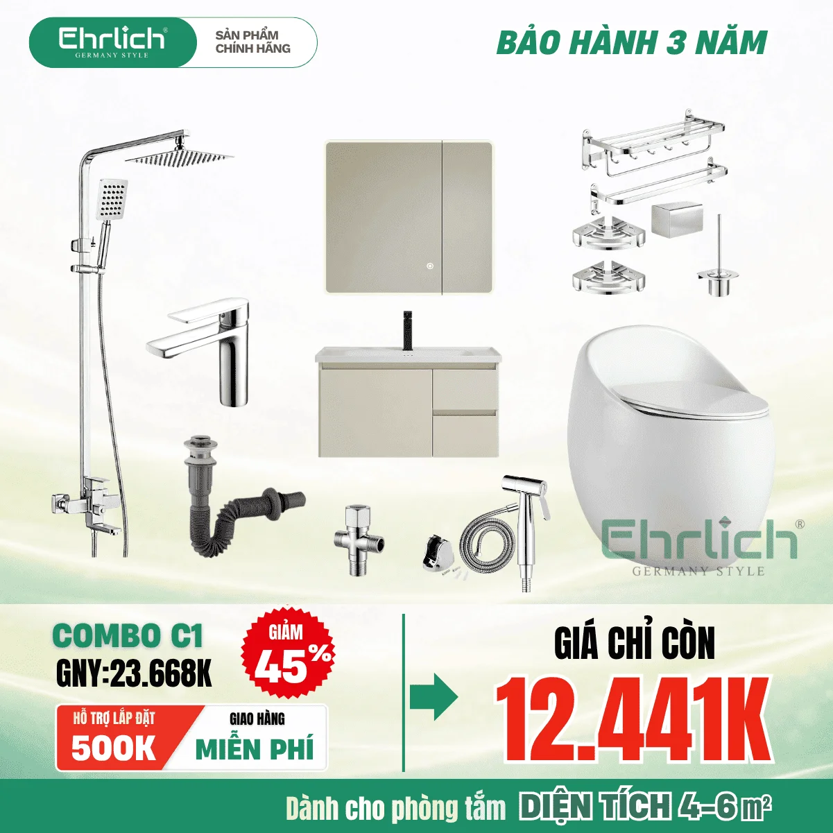 Combo Phòng Tắm EHR-C1