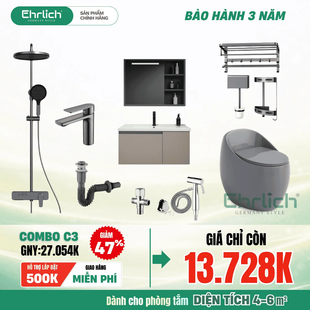 Combo Phòng Tắm EHR-C3
