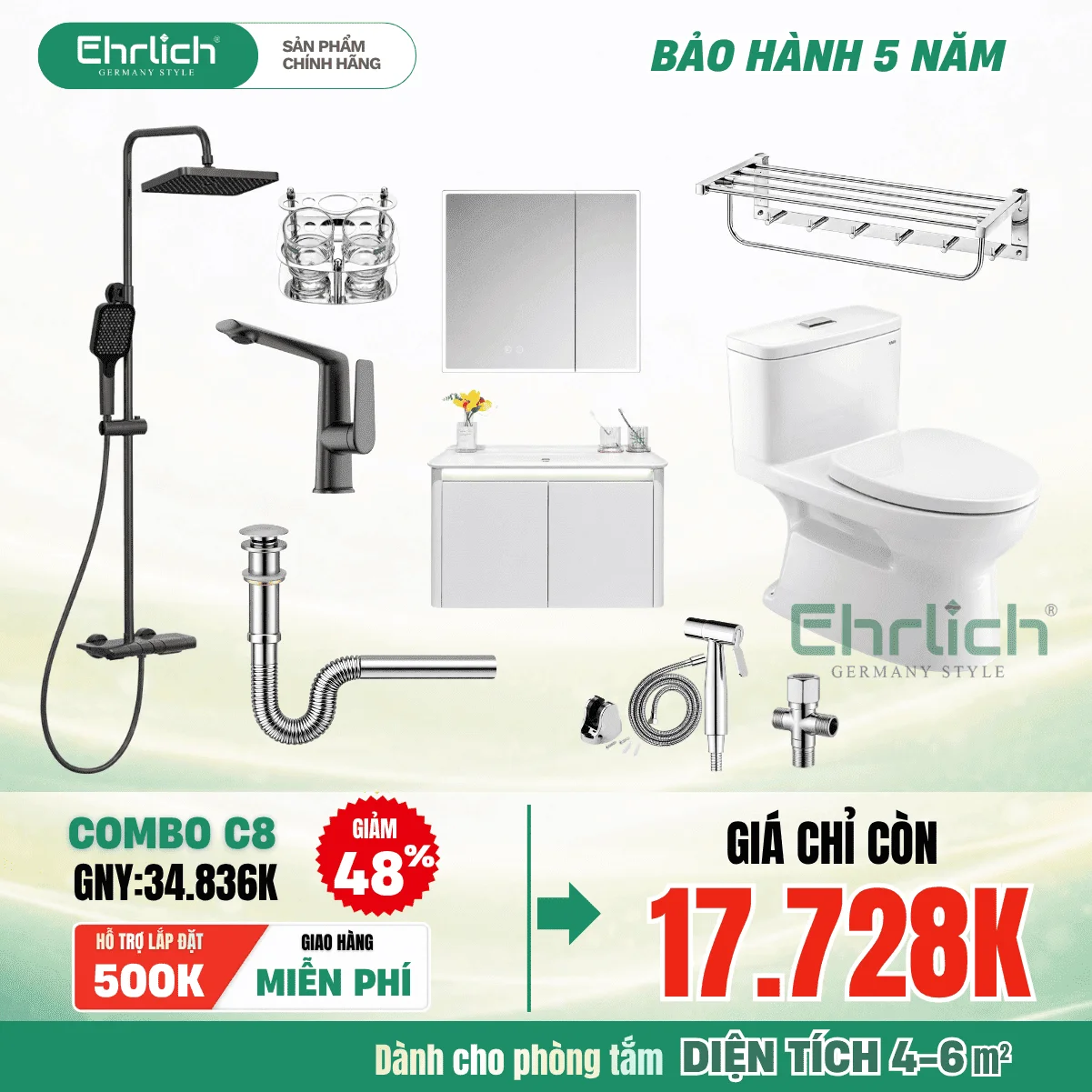 Combo Phòng Tắm EHR-C8