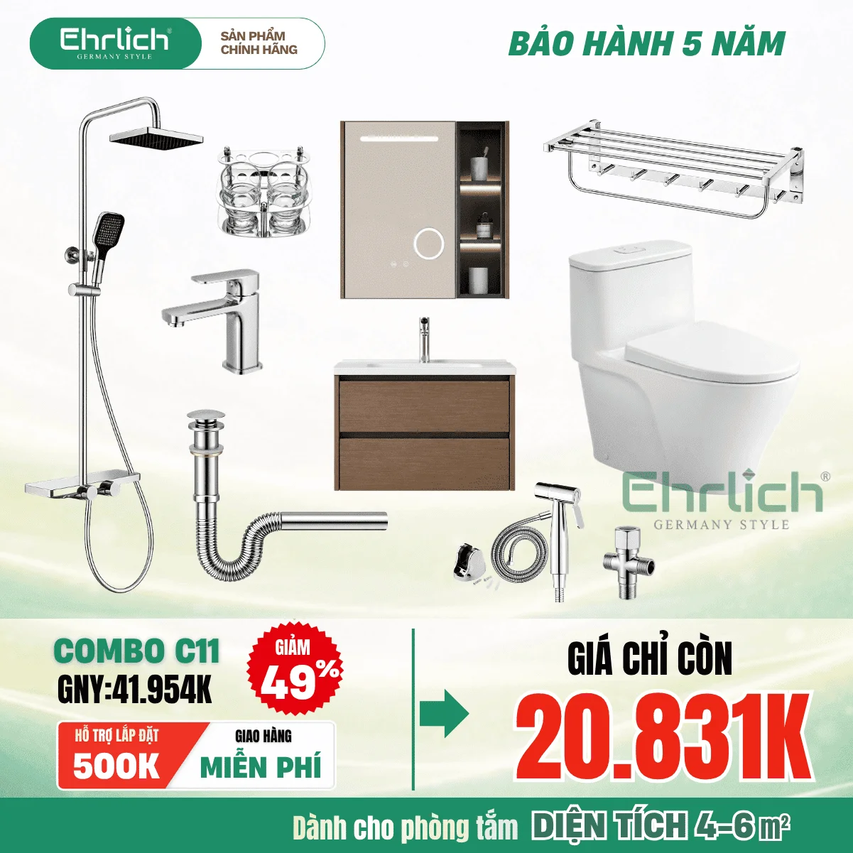 Combo Phòng Tắm EHR-C11