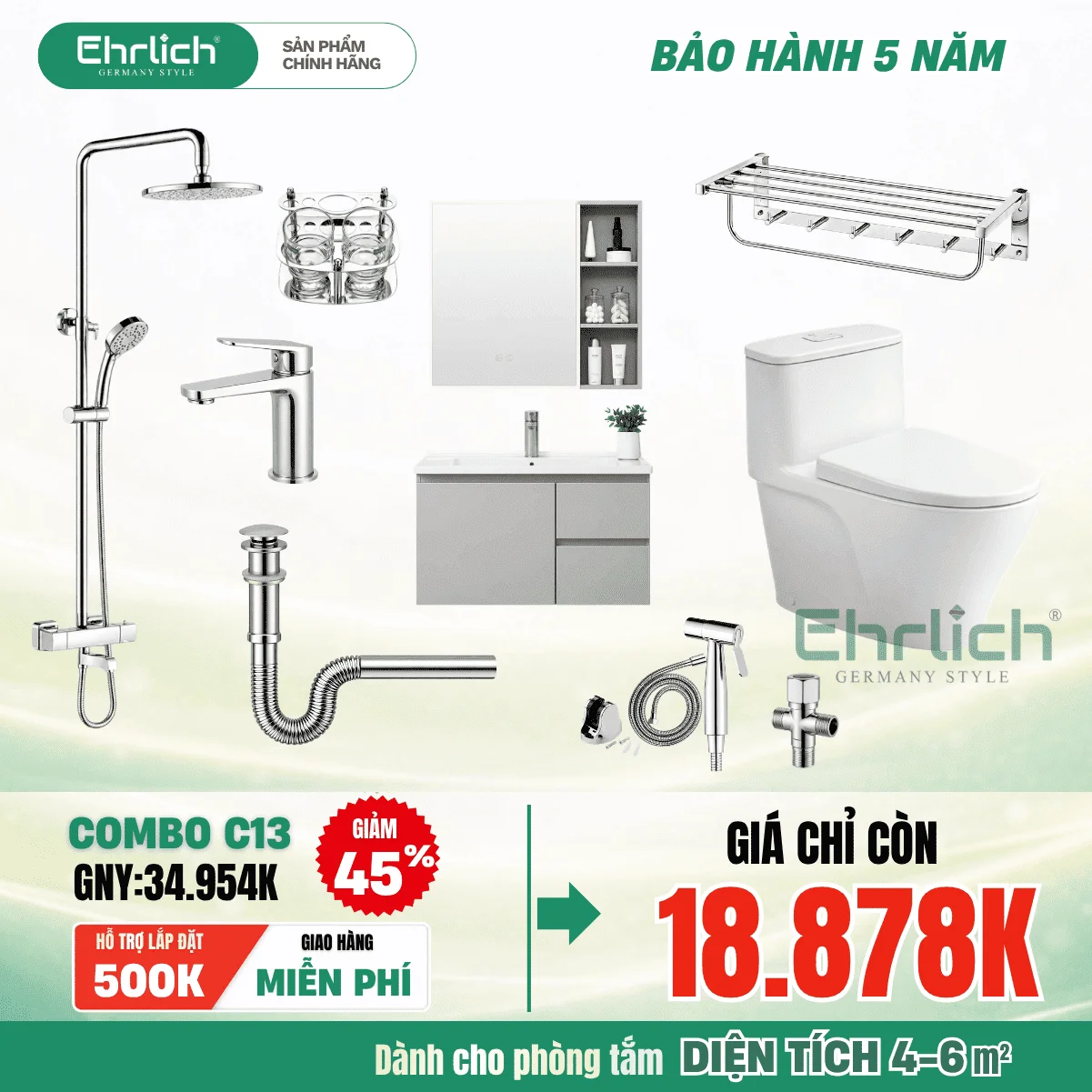Combo Phòng Tắm EHR-C13
