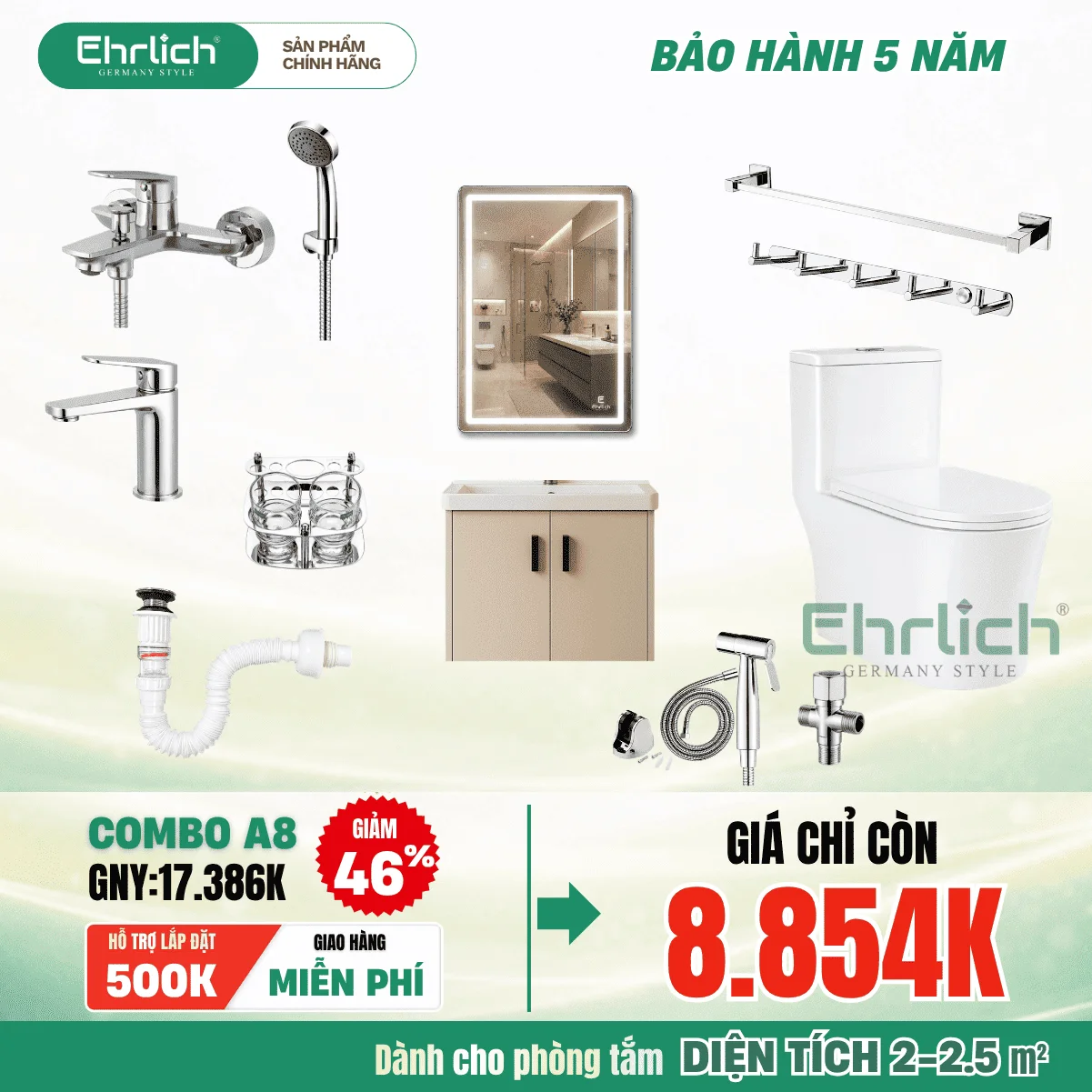 Combo Phòng Tắm EHR-A8