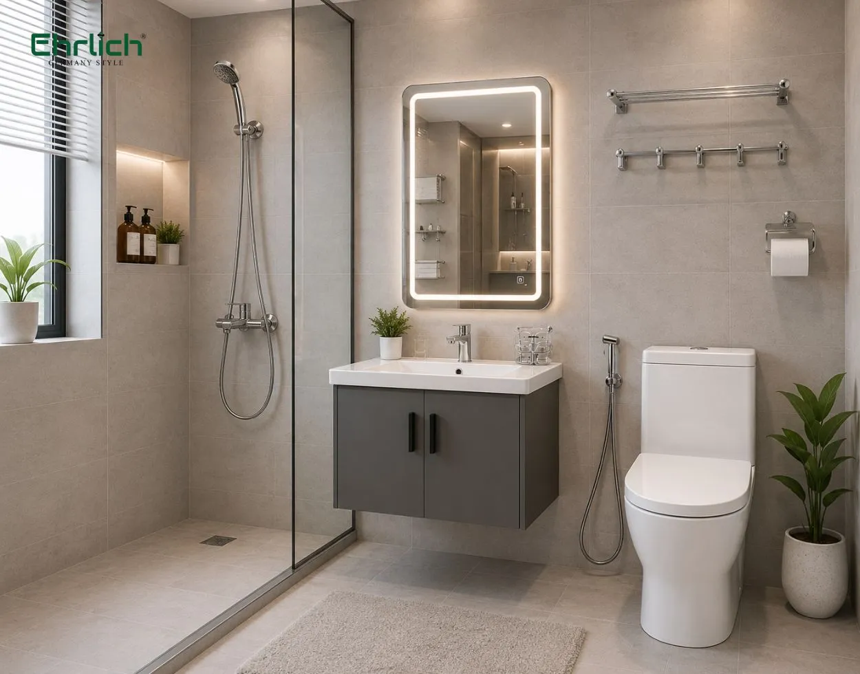Tổng quan không gian phòng tắm sử dụng trọn bộ Combo Ehrlich EHR-A7