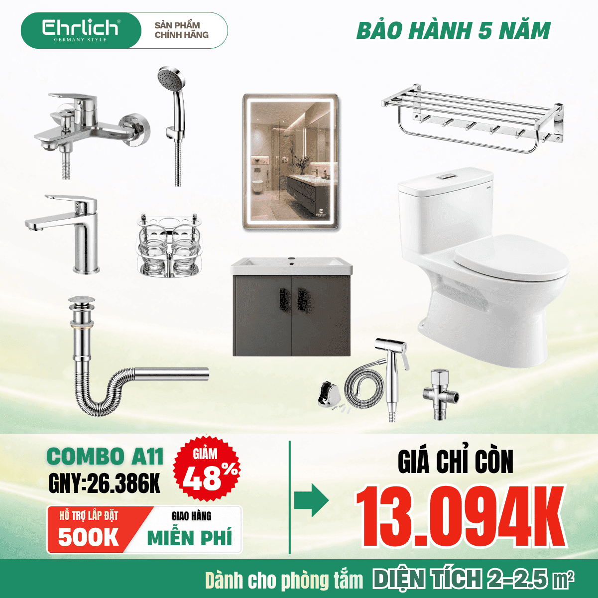 Combo Phòng Tắm EHR-A11
