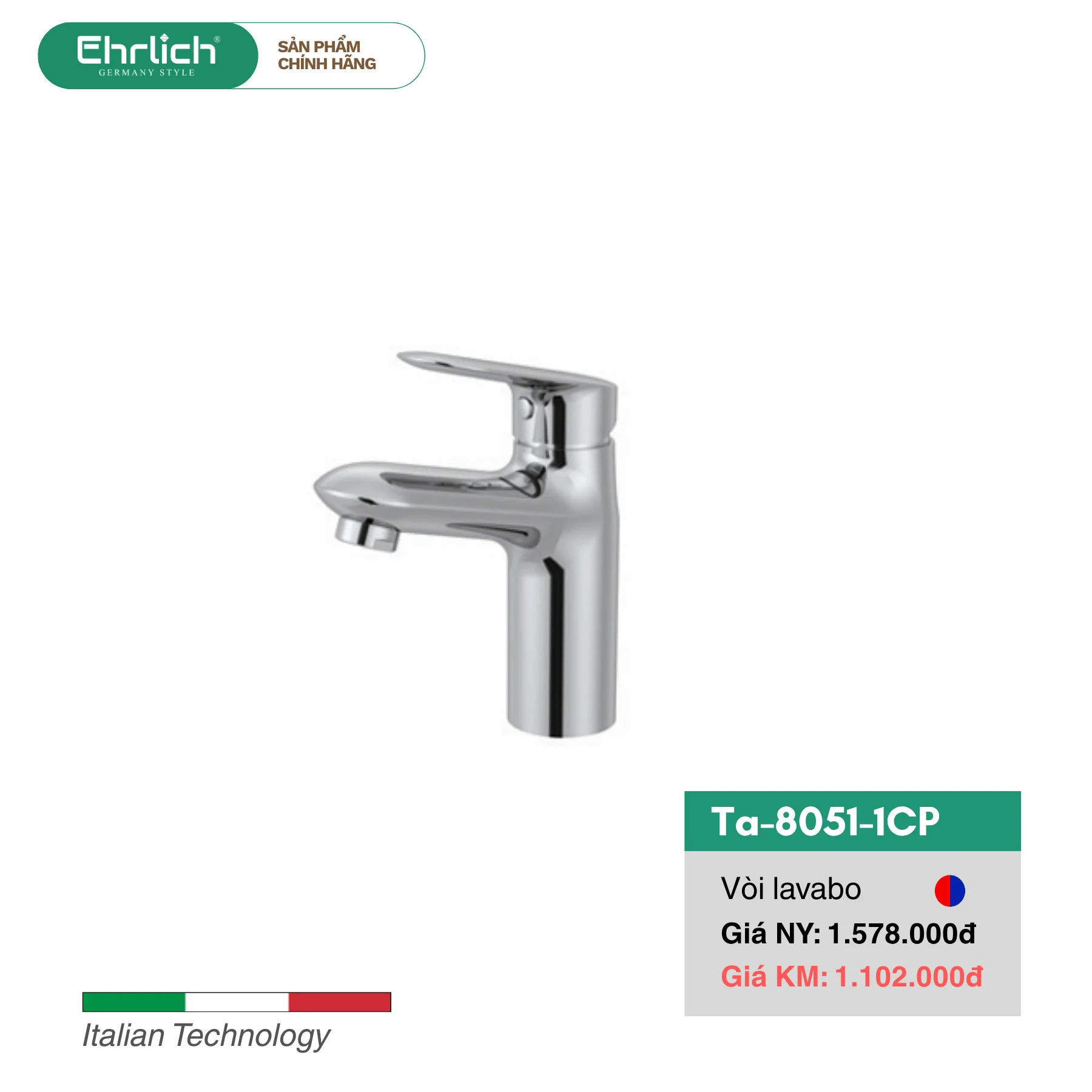 Vòi Lavabo Nóng Lạnh Ta-8051-1CP