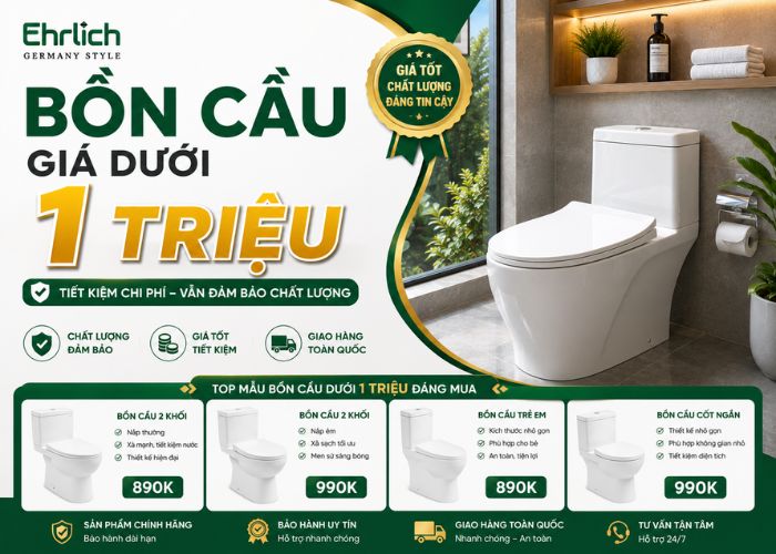 Bồn cầu giá rẻ dưới 1 triệu? Có nên mua không và cách chọn đúng