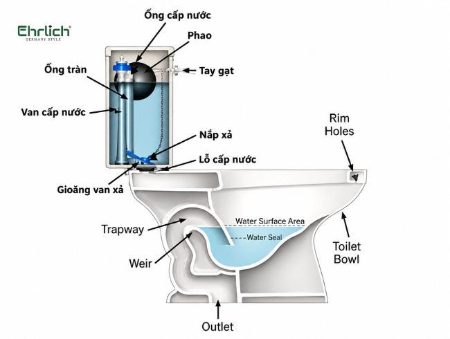 Cấu tạo bồn cầu 