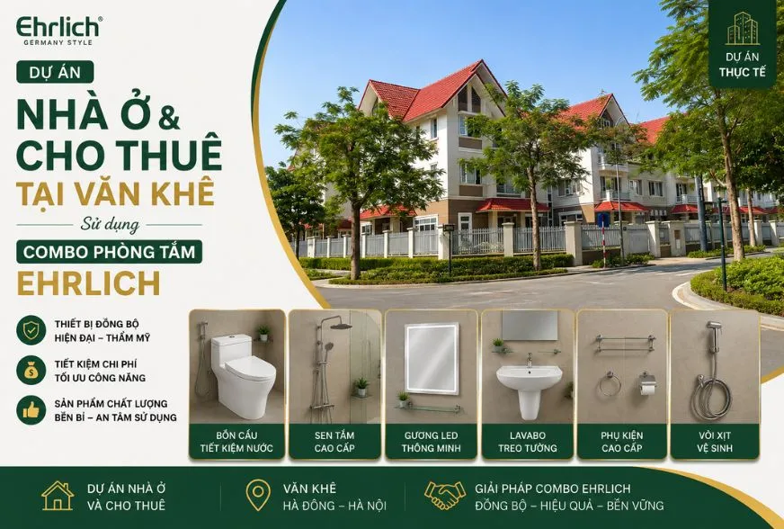Combo phòng tắm cho nhà phố kết hợp cho thuê Văn Khê, Hà Nội