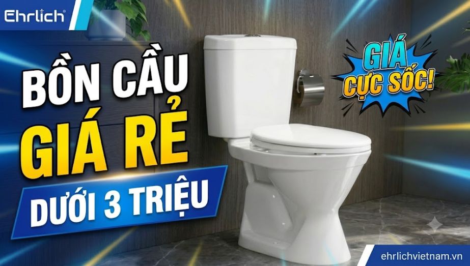 Top bồn cầu giá rẻ dưới 3 triệu bền đẹp, xả khoẻ đáng mua