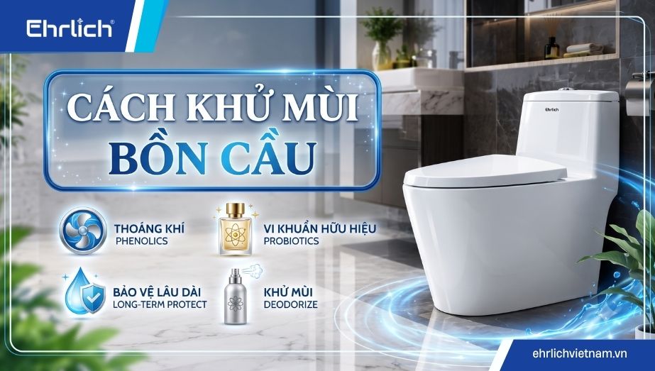Cách khử mùi bồn cầu tại nhà an toàn, dễ làm, hiệu quả 100%