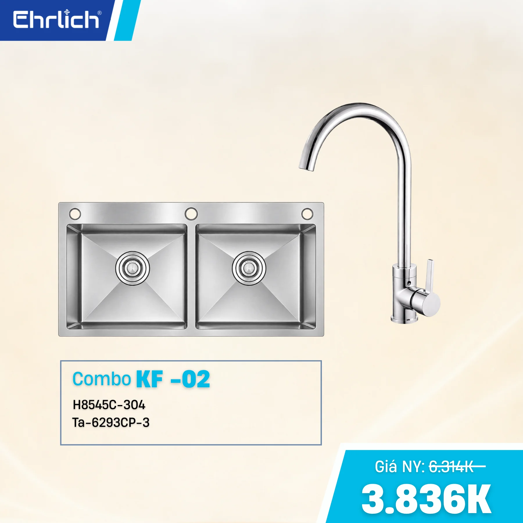 Combo Chậu Vòi Rửa Bát – KF2