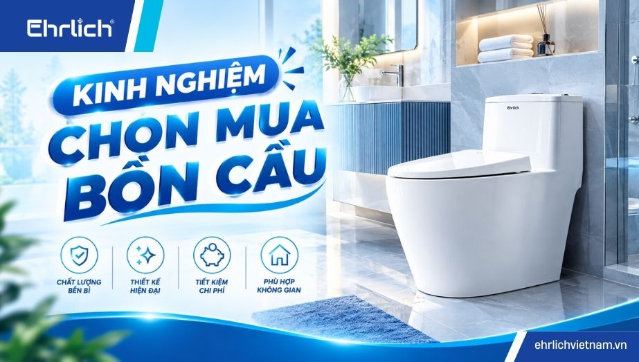 Kinh nghiệm mua bồn cầu bền đẹp, xả khoẻ, tiết kiệm nước