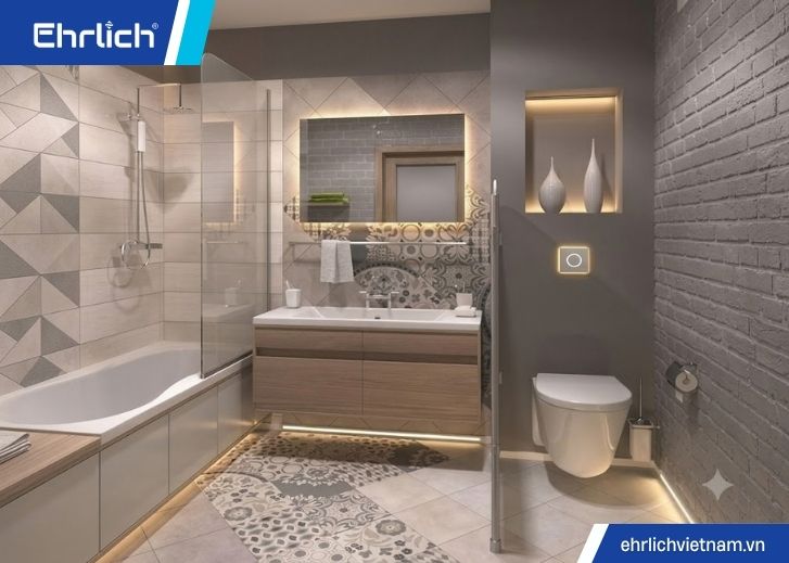 Mẫu phòng tắm đẹp 3m - 4m2